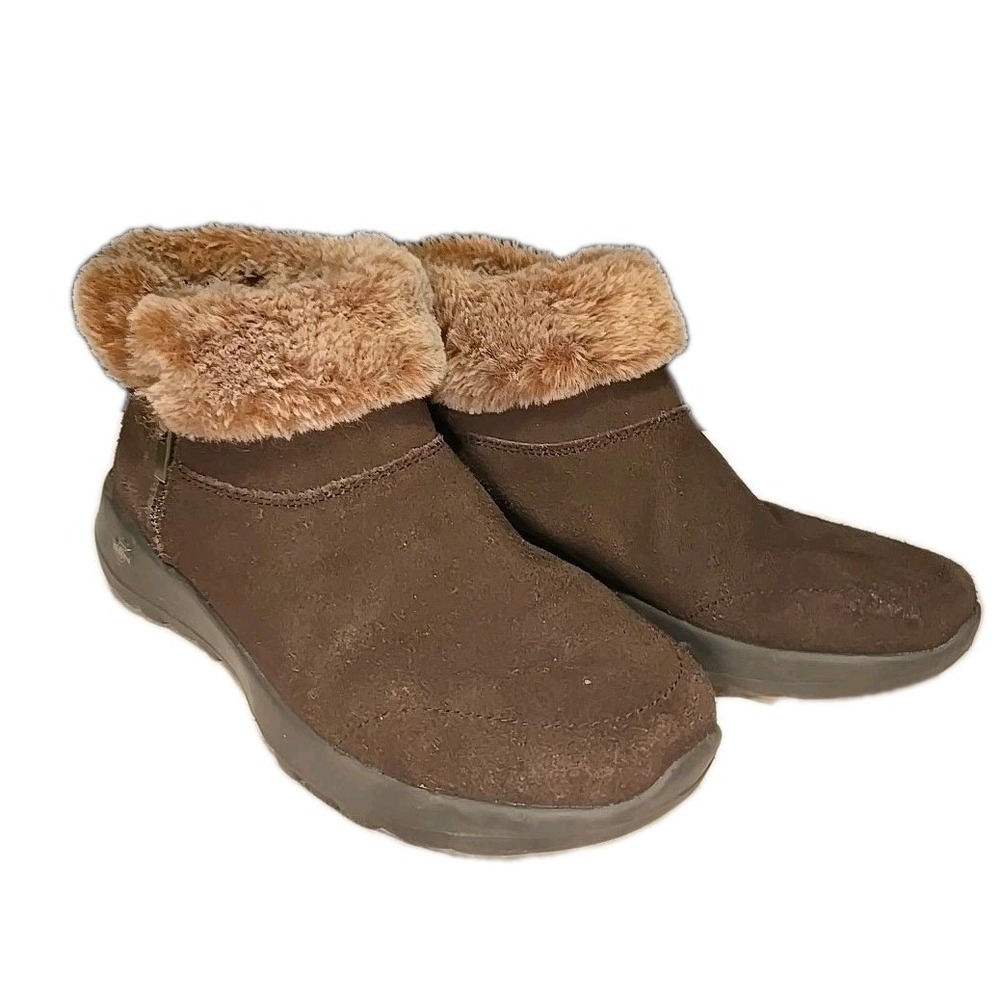 Skechers On the GO Joy Gen 5 ‎ Air-Cooled Goga Mat Suede Faux Fur Boot Sz 8.5